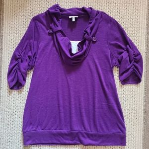 Purple quarter sleeve blouse
